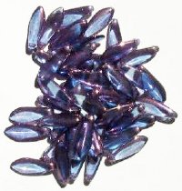 50 5x16mm Transparent Montana Blue Lustre Dagger Beads